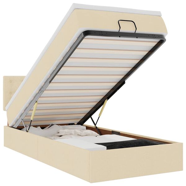 vidaXL Osmansk&yacute; r&aacute;m postele s matrac&iacute; kr&eacute;mově 90x190cm textil