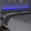 vidaXL Čelo postele s LED světle &scaron;ed&eacute; 180x5x78/88 cm textil