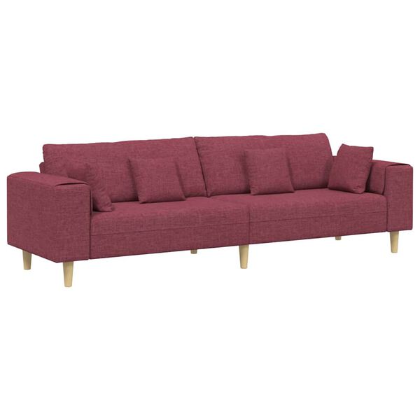 vidaXL Tkaninové sofa s polštářem Víno Červené 208 cm textil