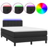 vidaXL Box spring postel s matrac&iacute; a LED čern&aacute; 120x200 cm uměl&aacute; kůže
