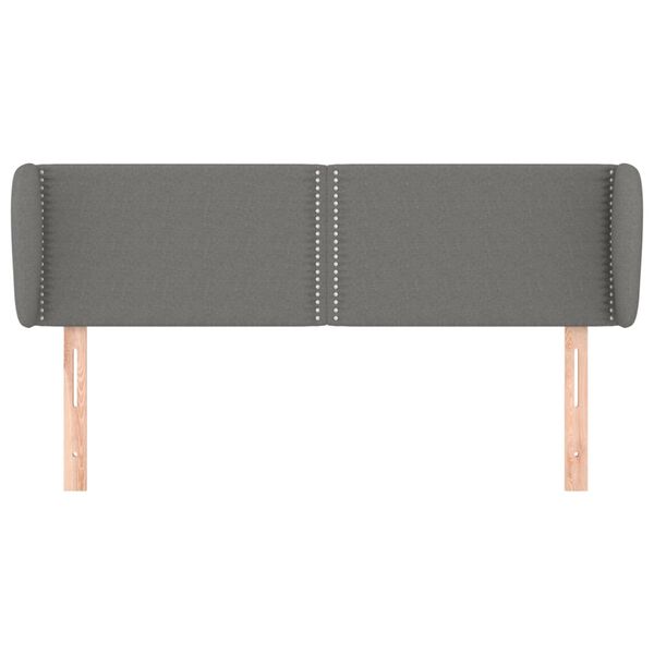 vidaXL Čelo postele typu u&scaron;&aacute;k tmavě &scaron;ed&eacute; 147x23x78/88 cm textil