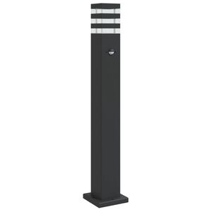 vidaXL Venkovn&iacute; stojac&iacute; lampa s čidlem čern&aacute; 80 cm hlin&iacute;k
