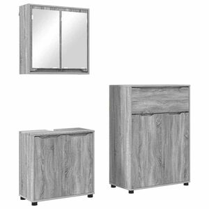 vidaXL Sada koupelnov&eacute;ho n&aacute;bytku 3 ks &Scaron;ed&aacute; Sonoma 72,5 x 36,5 x 100 cm