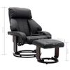 vidaXL Polohovac&iacute; TV křeslo s podnožkou čern&eacute; uměl&aacute; kůže
