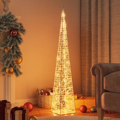 vidaXL Vánoční světelný kužel 60 teplých bílých LED diod 120 cm akryl