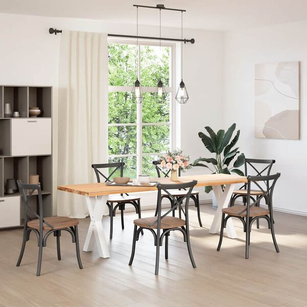 vidaXL Nohy k j&iacute;deln&iacute;mu stolu ve tvaru X, 2 ks, b&iacute;l&eacute;, 50 x (72-73) cm, ocel