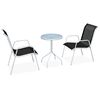 vidaXL 3d&iacute;ln&yacute; bistro set ocelov&yacute; čern&yacute;