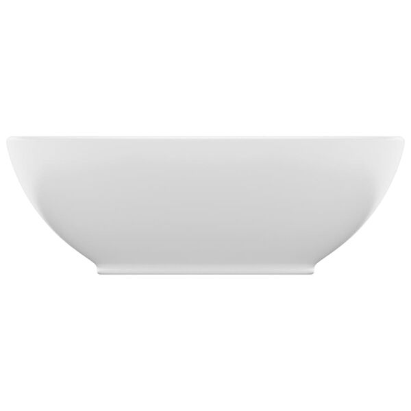 vidaXL Luxusní umyvadlo oválného tvaru matně bílé 40x33 cm keramika