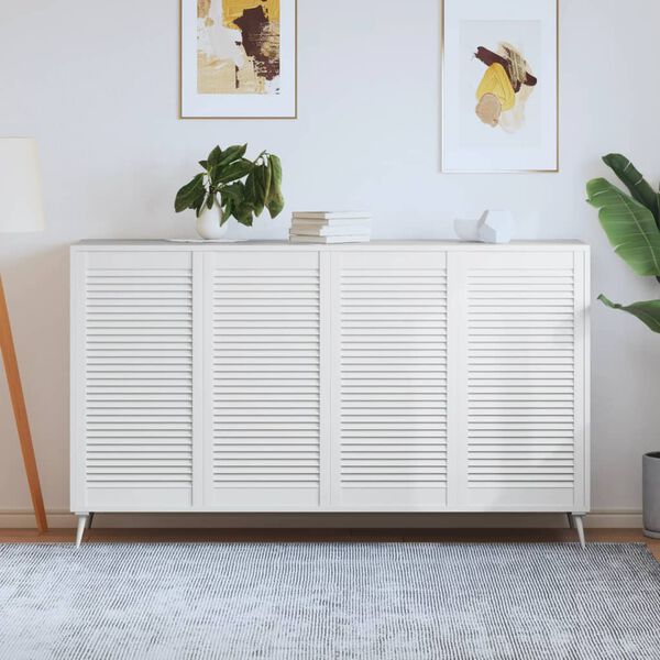 vidaXL N&aacute;bytkov&aacute; dv&iacute;řka lamelov&yacute; design 4 ks b&iacute;l&aacute; 99,3x49,4cm borovice