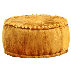 vidaXL Kulat&yacute; taburet samet 40 x 20 cm hořčicov&yacute;