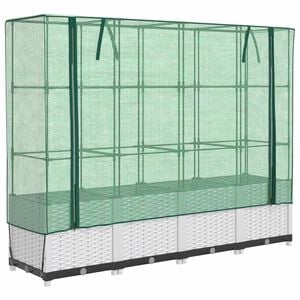 vidaXL Vyv&yacute;&scaron;en&yacute; z&aacute;hon se sklen&iacute;kem ratanov&yacute; vzhled 160 x 40 x 138 cm