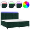 vidaXL Box spring postel s matrac&iacute; a LED tmavě zelen&aacute; 200x200 cm samet