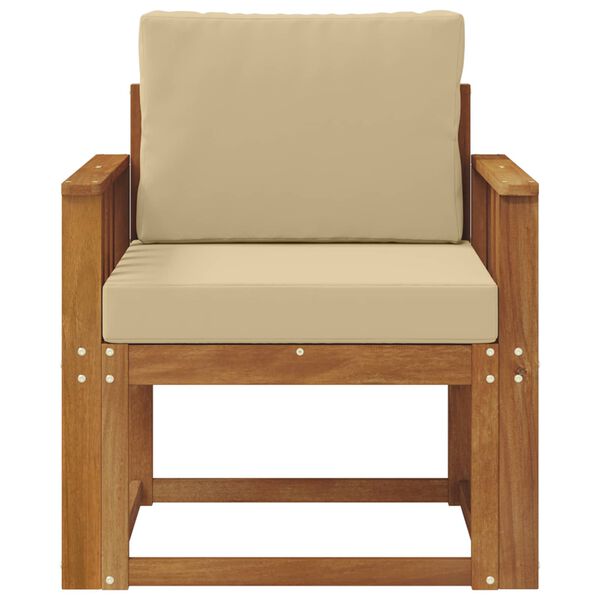 vidaXL Venkovn&iacute; pohovka Masivn&iacute; ak&aacute;ciov&eacute; dřevo a polyester Př&iacute;rodn&iacute;