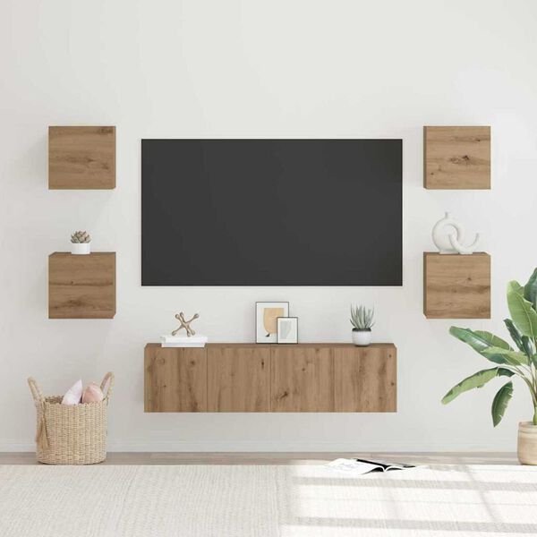 vidaXL Sestava TV skř&iacute;něk 6 pcs Artisanov&yacute; dub kompozitn&iacute; dřevo