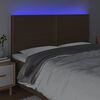 vidaXL Čelo postele s LED tmavě hněd&eacute; 180x5x118/128 cm textil