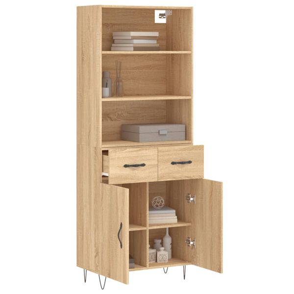 vidaXL Skř&iacute;ň highboard dub sonoma 69,5 x 34 x 180 cm kompozitn&iacute; dřevo