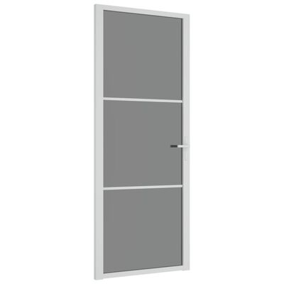 vidaXL Interiérové dveře 83 x 201,5 cm bílé ESG sklo a hliník