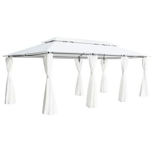 vidaXL Zahradn&iacute; alt&aacute;n se z&aacute;věsy 600 x 298 x 270 cm b&iacute;l&yacute; 180 g/m&sup2;