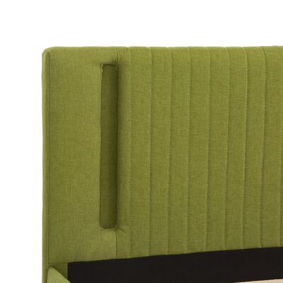 vidaXL Rám postele s LED světlem zelený textil 160 x 200 cm