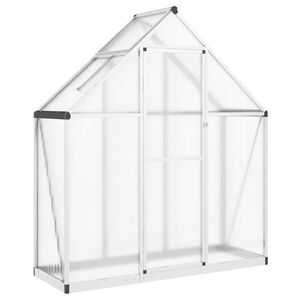vidaXL Sklen&iacute;k s podkladov&yacute;m r&aacute;mem stř&iacute;brn&yacute; 169 x 58 x 195 cm hlin&iacute;k