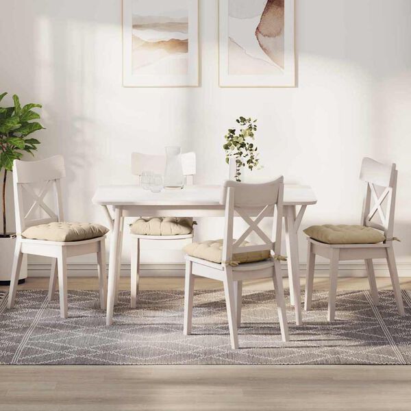 vidaXL Pol&scaron;t&aacute;ře na sedadla 4 pcs Kr&eacute;mov&aacute; 40 x 40 x 6 cm Mikrovl&aacute;kno