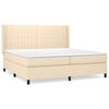 vidaXL Box spring postel s matrac&iacute; kr&eacute;mov&aacute; 200x200 cm textil