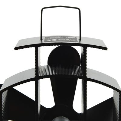 vidaXL Teplem poháněný ventilátor na kamna 5 lopatek černý