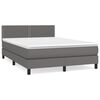 vidaXL Box spring postel s matrac&iacute; &scaron;ed&aacute; 140 x 190 cm uměl&aacute; kůže