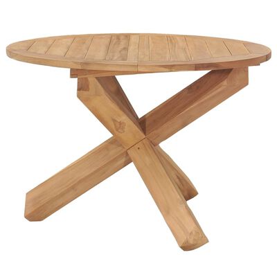 vidaXL Zahradní jídelní stůl Ø 110 x 75 cm masivní teakové dřevo