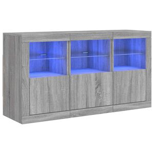 vidaXL Př&iacute;born&iacute;k s LED osvětlen&iacute;m &scaron;ed&yacute; sonoma 123 x 37 x 67 cm