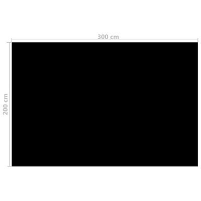 vidaXL Kryt na bazén černý 300 x 200 cm PE