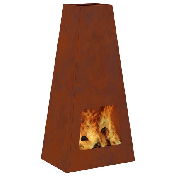 vidaXL Ohni&scaron;tě Hněd&aacute; 50 x 35 x 100 cm Povětrnostně odoln&aacute; ocel