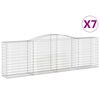 vidaXL Klenut&eacute; gabionov&eacute; ko&scaron;e 7 ks 400x50x120/140cm pozinkovan&eacute; železo