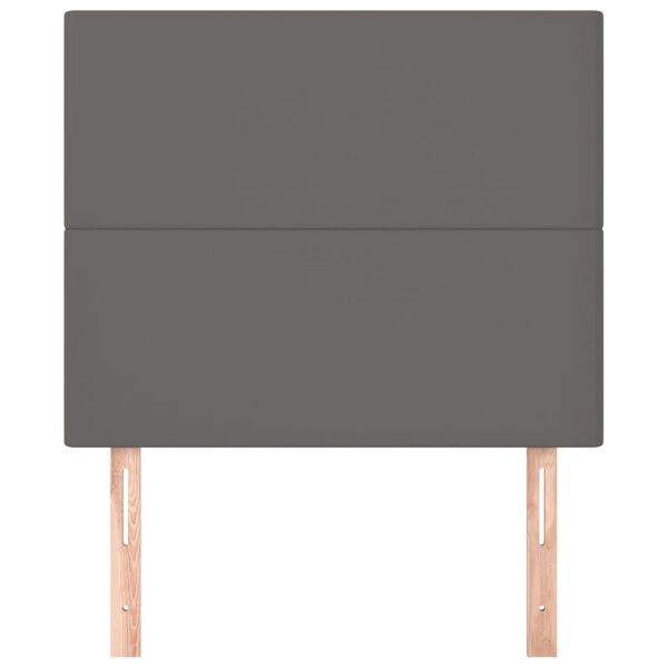 vidaXL Čelo postele &scaron;ed&eacute; 90x5x118/128 cm uměl&aacute; kůže