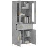 vidaXL Skř&iacute;ň highboard betonově &scaron;ed&aacute; 69,5x34x180 cm kompozitn&iacute; dřevo