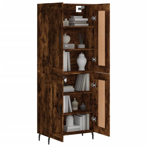 vidaXL Skříň highboard kouřový dub 69,5 x 34 x 180 cm kompozitní dřevo