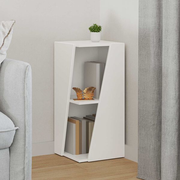 vidaXL Bočn&iacute; police B&iacute;l&aacute; 33 x 32 x 70,5 cm kompozitn&iacute; dřevo