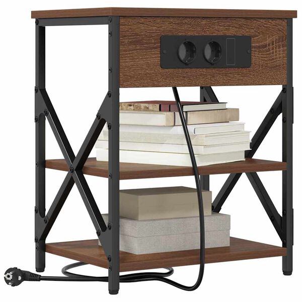 vidaXL Nočn&iacute; skř&iacute;ňka 2 pcs Hněd&yacute; dub 41 x 31 x 51 cm kompozitn&iacute; dřevo