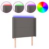 vidaXL Čelo postele s LED &scaron;ed&eacute; 103 x 16 x 118/128 cm uměl&aacute; kůže