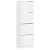 vidaXL Botn&iacute;k se 4 v&yacute;klopn&yacute;mi z&aacute;suvkami b&iacute;l&yacute; 60 x 34 x 187,5 cm
