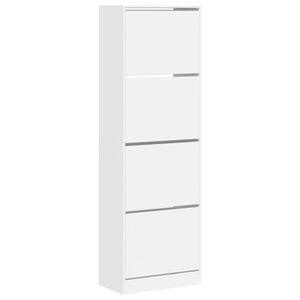 vidaXL Botn&iacute;k se 4 v&yacute;klopn&yacute;mi z&aacute;suvkami b&iacute;l&yacute; 60 x 34 x 187,5 cm