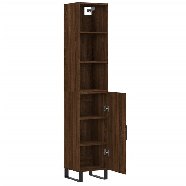 vidaXL Skř&iacute;ň highboard hněd&yacute; dub 34,5 x 34 x 180 cm kompozitn&iacute; dřevo