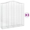 vidaXL Klenut&eacute; gabionov&eacute; ko&scaron;e 3 ks 200x50x200/220cm pozinkovan&eacute; železo