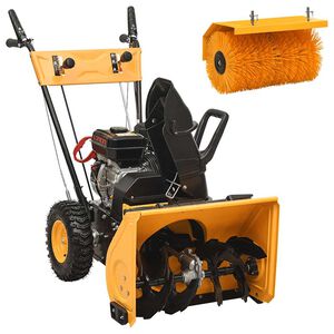 vidaXL Benz&iacute;nov&aacute; sněhov&aacute; fr&eacute;za a zametač 2 v 1 6,5 HP