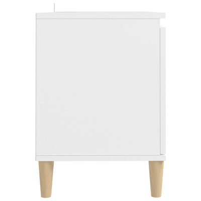 vidaXL TV skříňka s nohami z masivního dřeva bílá 103,5 x 35 x 50 cm