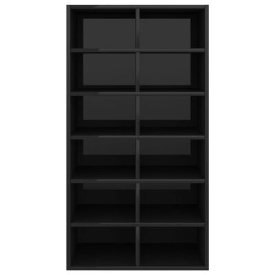 vidaXL Botník černý s vysokým leskem 54 x 34 x 100,5 kompozitní dřevo