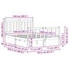 vidaXL Rám postele s čelo 2 pcs Voskově hnědá 150 x 200 cm