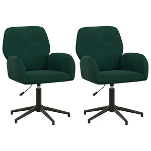 vidaXL Ot&aacute;čec&iacute; židle k psac&iacute;mu stolu 2 ks 54 x 55 x 90 cm Tmavě zelen&aacute;