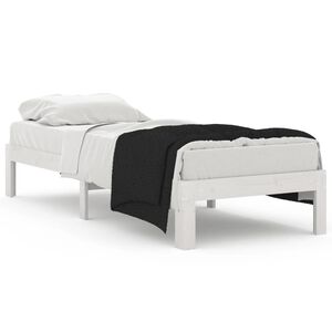 vidaXL R&aacute;m postele b&iacute;l&yacute; masivn&iacute; dřevo 75 x 190 cm mal&eacute; jednolůžko