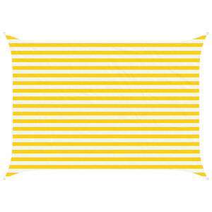 vidaXL Slunečn&iacute; plachta Žlut&aacute; a b&iacute;l&aacute; 3,5 x 2,5 m 100% polyester Oxford